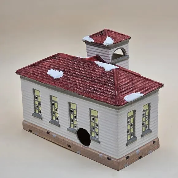 Department 56 Original Snow Village Jefferson School + Light Cord 5082-2 Retired - Picture 7 of 16